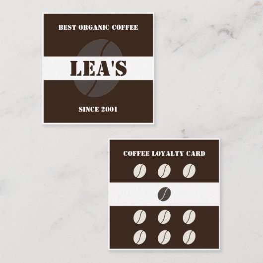 Moderne elegante koffiebonen klantenkaartje (Voorkant / Achterkant)