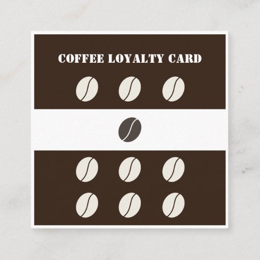 Moderne elegante koffiebonen klantenkaartje (Achterkant)