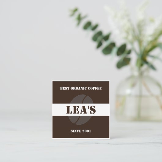 Moderne elegante koffiebonen klantenkaartje (Staand voorkant)