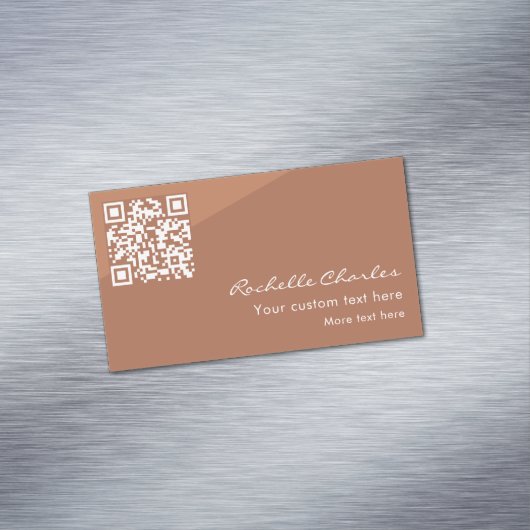 Moderne Elegante Koperen QR-Code  Magnetisch Visitekaartje (Voorbeeld)