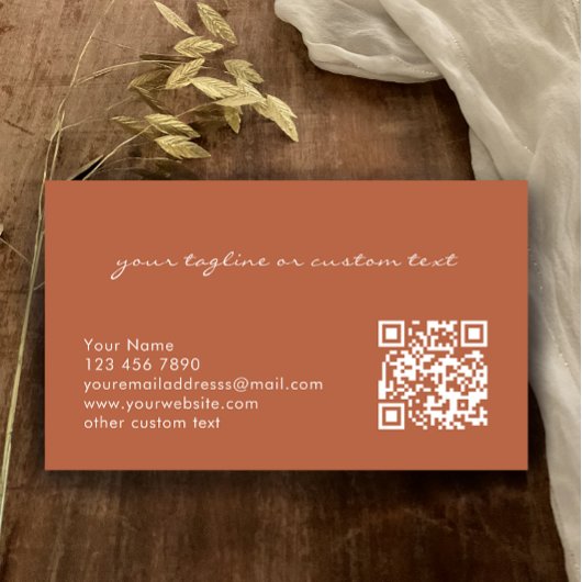 Moderne Elegante Koperen QR-code Professioneel Visitekaartje