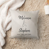 Moderne Elegante Koppelnamen Script Neutraal Kussen (Deken)