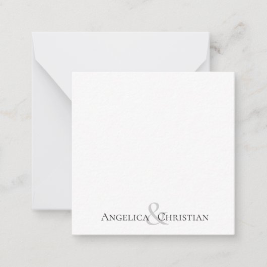 Moderne Elegante Koppels Gepersonaliseerde briefpa Notitiekaartje (Voorkant)