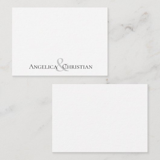 Moderne Elegante Koppels Gepersonaliseerde briefpa Notitiekaartje (Voorkant / Achterkant)