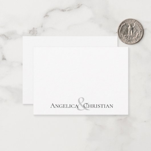 Moderne Elegante Koppels Gepersonaliseerde briefpa Notitiekaartje (Voorkant / Achterkant in situ)