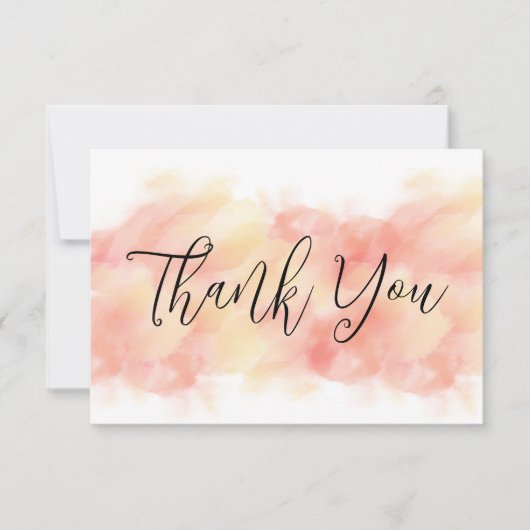 Moderne elegante koraal perzik flat dank u kaarten (Voorkant)