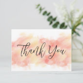Moderne elegante koraal perzik flat dank u kaarten (Staand voorkant)