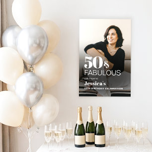 Moderne Elegante Krachtige 50e Verjaardag Foto Poster