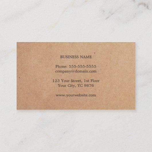 Moderne Elegante Kraft-Document Monogram Consultan Visitekaartje (Achterkant)