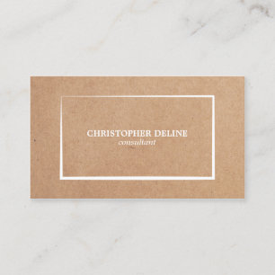Moderne Elegante Kraft Paper White Consultant Visitekaartje