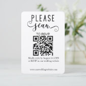 Moderne Elegante Kraft QR Code RSVP Bruiloft Informatiekaartje (Staand voorkant)