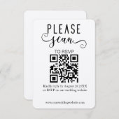 Moderne Elegante Kraft QR Code RSVP Bruiloft Informatiekaartje (Voorkant / Achterkant)