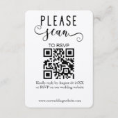 Moderne Elegante Kraft QR Code RSVP Bruiloft Informatiekaartje (Voorkant)