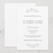 Moderne elegante krans bruids douche uitnodigingen (Voorkant / Achterkant)