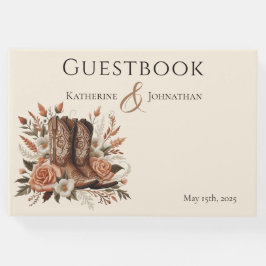 Moderne Elegante Landelijke Westerse Bloemen Gastenboek