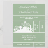 Moderne elegante Las Vegas City Skyline uitnodigin Kaart (Voorkant / Achterkant)