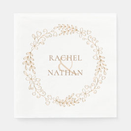 Moderne Elegante Lauwerkrans Gepersonaliseerd Servet