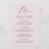 Moderne Elegante Lavendel Bruiloft Menu (Voorkant)