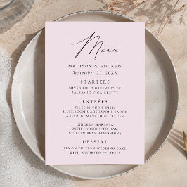 Moderne Elegante Lavendel Bruiloft Menu