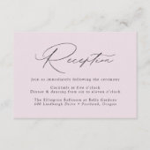 Moderne elegante lavendel bruiloft receptie informatiekaartje (Voorkant)