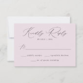Moderne Elegante Lavendel Bruiloft RSVP Kaartje (Voorkant)