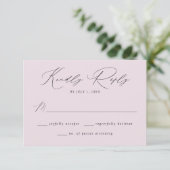 Moderne Elegante Lavendel Bruiloft RSVP Kaartje (Staand voorkant)