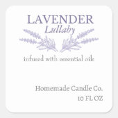 Moderne Elegante Lavendel slaaplied Kaars Vierkante Sticker (Voorkant)