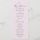 Moderne Elegante Lavendel Trouwprogramma (Voorkant)