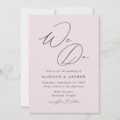 Moderne Elegante Lavendel Wij Doen Bruiloft Kaart (Voorkant)