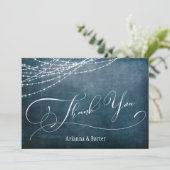 Moderne Elegante Lettertypes & Lichten Turquoise V Bedankkaart (Staand voorkant)