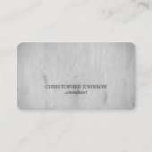 Moderne Elegante Licht Grijze Houten Consultant Visitekaartje (Voorkant)