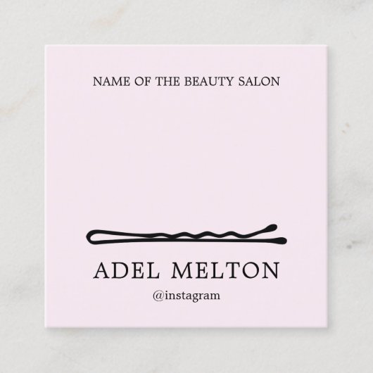 Moderne Elegante Licht Wit Haar Pin Salon Loyalite Klantenkaartje (Voorkant)