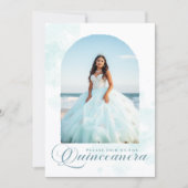 Moderne Elegante Lichtblauwe Quinceanera Foto Kaart (Voorkant)