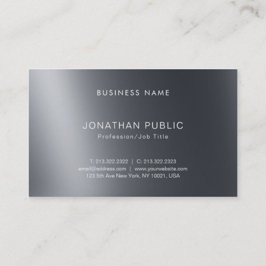 Moderne, elegante lichte en schaduw-creatieve plaa visitekaartje (Achterkant)