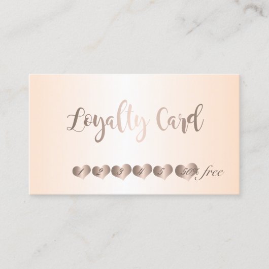 Moderne Elegante, Lichtgevende, Hart Loyalty Card (Voorkant)