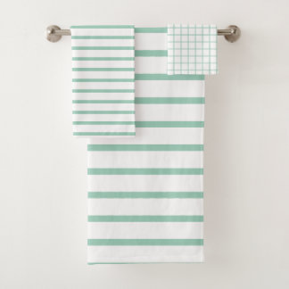 Moderne Elegante Lichtgroene Rutpatroon Bad Handdoek