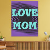 Moderne elegante lichtgroene, zwarte, paarse vormg canvas afdruk (Insitu (Woonkamer))