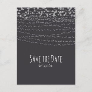 Moderne Elegante Lichtslingers 'Save The Date' Aankondigingskaart