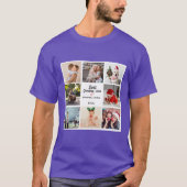Moderne Elegante Liefde Beste Opa 8-Foto Collage T-shirt (Voorkant)