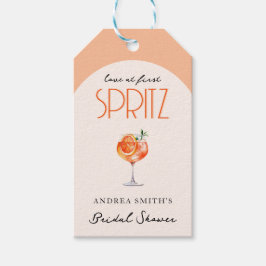 Moderne Elegante Liefde bij Eerste Spritz Vrijgeze Cadeaulabel