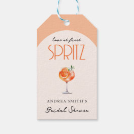 Moderne Elegante Liefde bij Eerste Spritz Vrijgeze Cadeaulabel