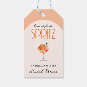 Moderne Elegante Liefde bij Eerste Spritz Vrijgeze Cadeaulabel