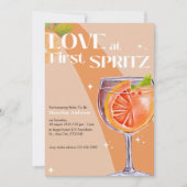 Moderne Elegante Liefde bij Eerste Spritz Vrijgeze Kaart (Voorkant)