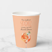 Moderne Elegante Liefde bij Eerste Spritz Vrijgeze Papieren Bekers (Achterkant)