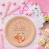 Moderne Elegante Liefde bij Eerste Spritz Vrijgeze Papieren Bordje (Feest)