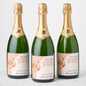 Moderne Elegante Liefde bij Eerste Spritz Vrijgeze Sparkling Wijnetiket (Flessen)