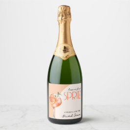 Moderne Elegante Liefde bij Eerste Spritz Vrijgeze Sparkling Wijnetiket