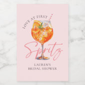 Moderne Elegante Liefde bij Eerste Spritz Vrijgeze Wijn Etiket (Enkel label)