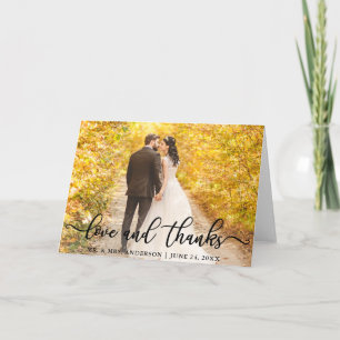 Moderne Elegante Liefde en Dank   Trouwkaart Kaart