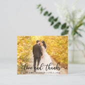 Moderne Elegante Liefde en Dankbaarheid | Trouwfot Briefkaart (Staand voorkant)